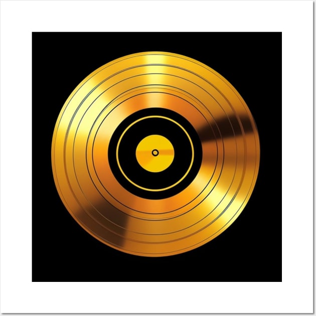 Gold Platinum Vinyl Record Wall Art by musicgeniusart